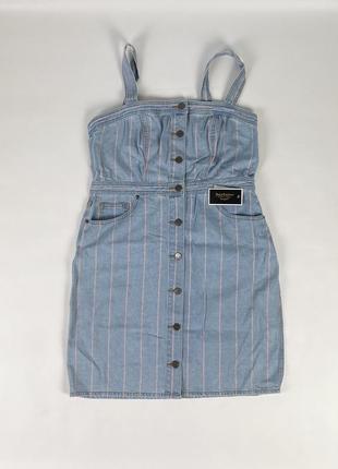 Джинсова сукня сарафан juicy couture black label wfwd140497 blue chill washed denim pin stripe dress Edwin розмір 12