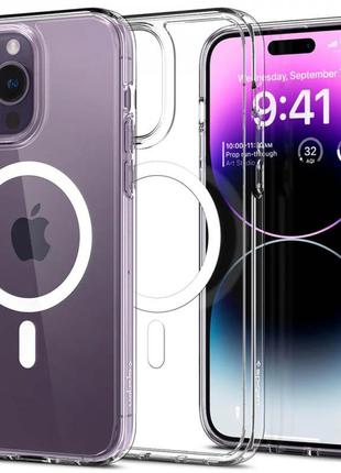 Чохол spigen magsafe для iphone 15 pro прозорий чохол айфон 15 про прозорий magsafe