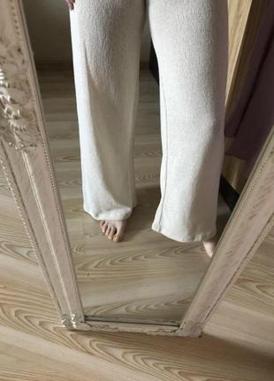 Нові біло/ молочні в'язані штани на гумці 52-54 р zara