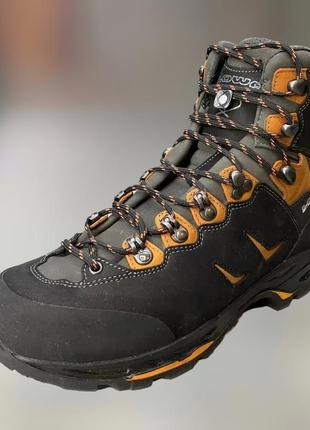 Черевики чоловічі трекінгові lowa camino gtx 41 р, чорний/помаранчевий (black/orange), високі похідні черевики1 фото