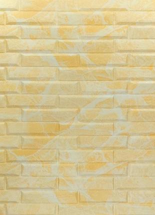 3d панель самоклеющаяся кладка желто-белая 700х770х7мм (039) sw-00000563