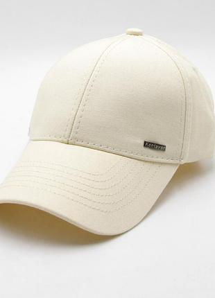 Бейсболка пірсинг тонка на літо однотонна молочна 55-56р з регулюванням розміру