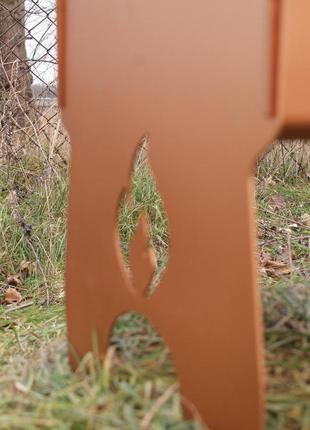 Мангал разборный крашенный (золотой) на 10 шампуров с индивидуальной надписью сталь 3 мм