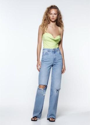 Топ боди зеленый зеленый зара