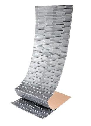 Самоклеюча 3d панель кладка срібло 19600x700x5мм sw-00001365