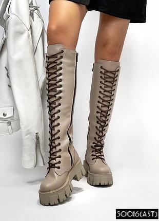 Кожаные ботинки сапоги на шнурках итальялия