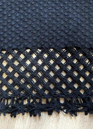 Черное пляжное сарафан открытое платье кроше