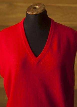 Красный шерстяной жилет женский безрукавка, размер l, xl2 фото