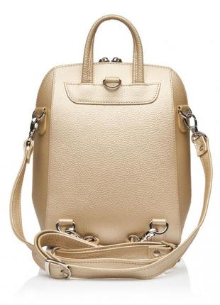 Рюкзак женский из натуральной кожи бежевый vito torelli 1012 1707 мини бронза