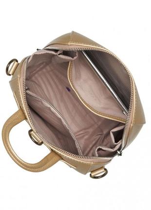Рюкзак женский из натуральной кожи бежевый vito torelli 1012 1707 мини бронза