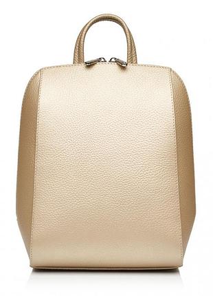 Рюкзак женский из натуральной кожи бежевый vito torelli 1012 1707 мини бронза