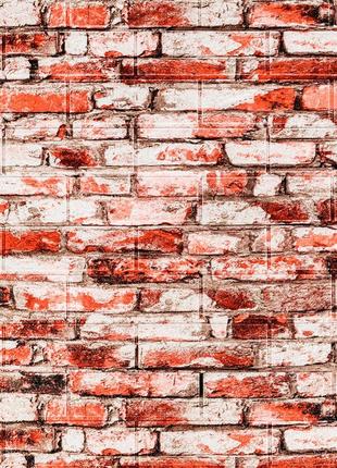 Декоративная 3d панель самоклейка под кирпич красно-белая 700х770х4мм (341) sw-00000533