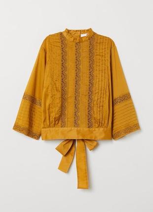 Сорочка блуза з мереживом в кольорі хакі