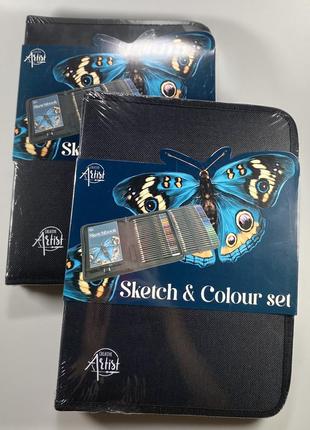 Набор профессиональных цветных карандашей и скетчбук