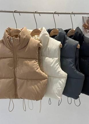 Женские дутые жилетки  женские жилетки короткие женские жилетки весна-осень женские жилетки плащевка2 фото
