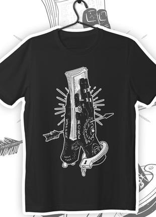 Мужская черная футболка с принтом доллары в руках патриотическая футболка с принтом хлопок унисекс