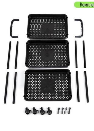 Этажерка мобильная трехъярусная универсальная пластиковая черная 41*25*72см sw-000021076 фото