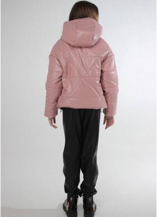 Демисезонная куртка для девочек, "ромб", от 134см до 158см3 фото