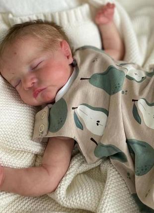 Вінілова лялька реборн, новонароджений хлопчик, ручна робота realistic reborn5 фото