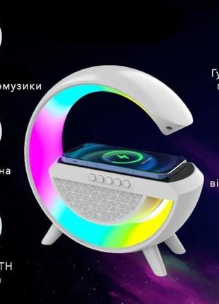 Ночник лампа настольные лампа ночник 5 в 1 с беспроводной зарядкой часами будильников...