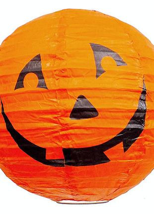 Фонарик бумажный "тыква" d= 20 см на halloween, оранжевый