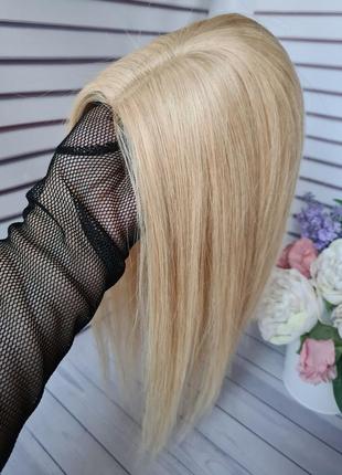 Накладка топпер макушка полупарик 100% натуральный волос и имитацией кожи головы.