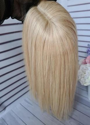 Накладка топпер макушка полупарик 100% натуральный волос и имитацией кожи головы.