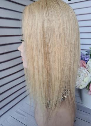 Накладка топпер макушка полупарик 100% натуральный волос и имитацией кожи головы.