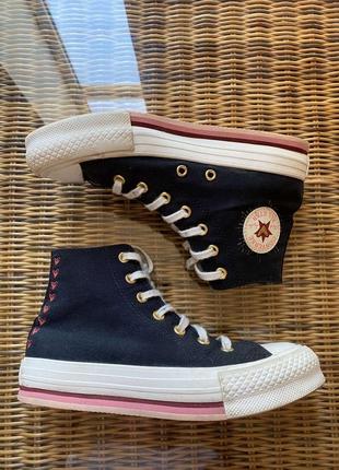 Кеды высокие черные converse all star высокая подошва оригинал