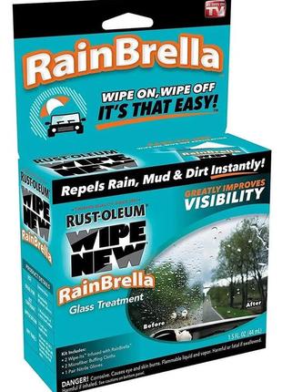 Антидождь жидкость для защиты стекла от воды и грязи rain brella. антидождь для автомобиля. автохимия