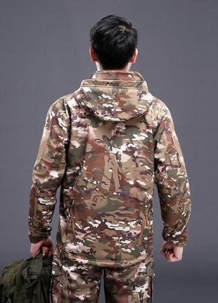 Тактична куртка pave hawk ply-6 camouflage cp 2xl чоловіча з капюшоном і кишенями ззаду taktical3 фото