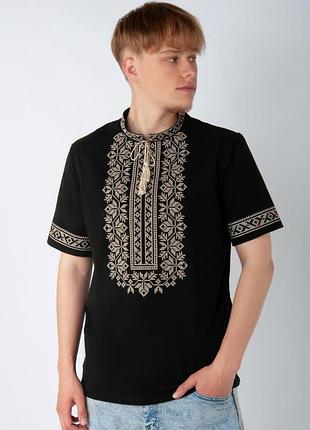 Вышиванка, рубашка черная вышитая