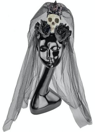 Обруч череп з трояндами в короні