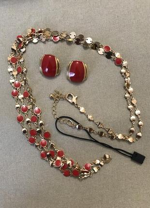 Комплект позолота с эмалью новый