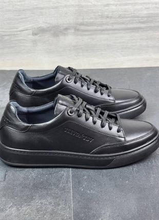 Мужские кожаные полуботинки туфли