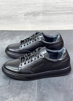 Мужские кожаные полуботинки туфли