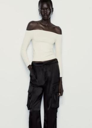 Топ zara молочного кольору