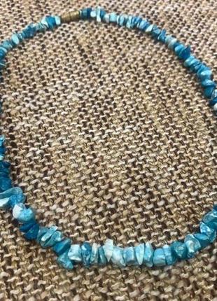 Намисто, намисто з камінням, намисто блакитне, намисто ручної роботи