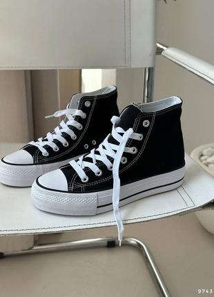 Кеды женские завышенные на платформе, обувной текстиль