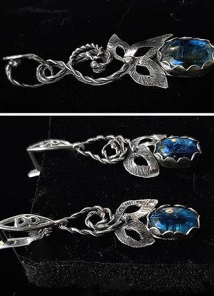 Природні кіаніти - срібний комплект-трійка3 фото