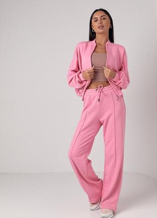 Спортивний костюм з прямими штанами та кофтою на блискавці zara