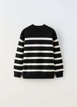 Кофта в'язаний светр світшот в полоску 128 134 см zara