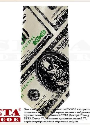 Галстук 100$ (доллары) тонкий 6 см.