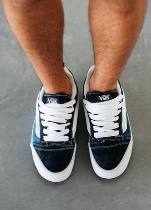 Чоловічі / жіночі кеди vans knu skool mte 1 imran potato blue white, сині замшеві кросівки ванс кну скул