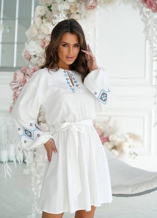 Белое вышитое платье 42-44 46-48
