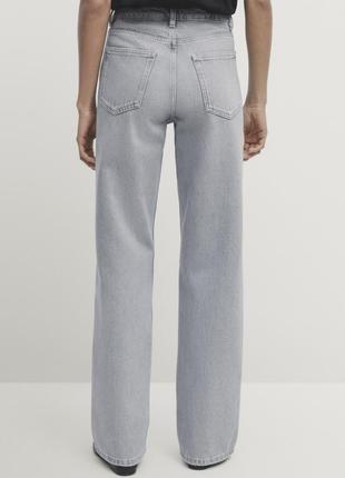 Джинси wide-leg сірі massimo dutti