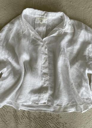 Лляна оверсайз сорочка h&m