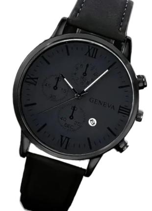 Стильные часы geneva черный + 2 браслета