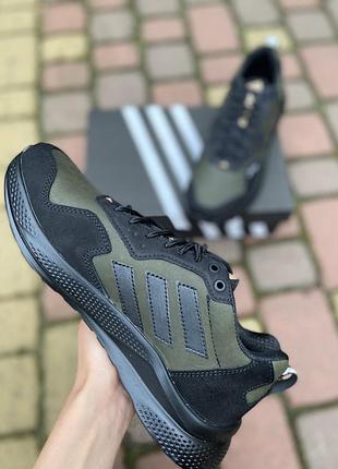 Мужские кожаные кроссовки match adidas with4 фото