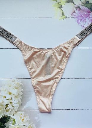 Трусики  victoria’s secret виктория сикрет коллекции very sexy crystal logo shine strap brazilian panty. оригинал